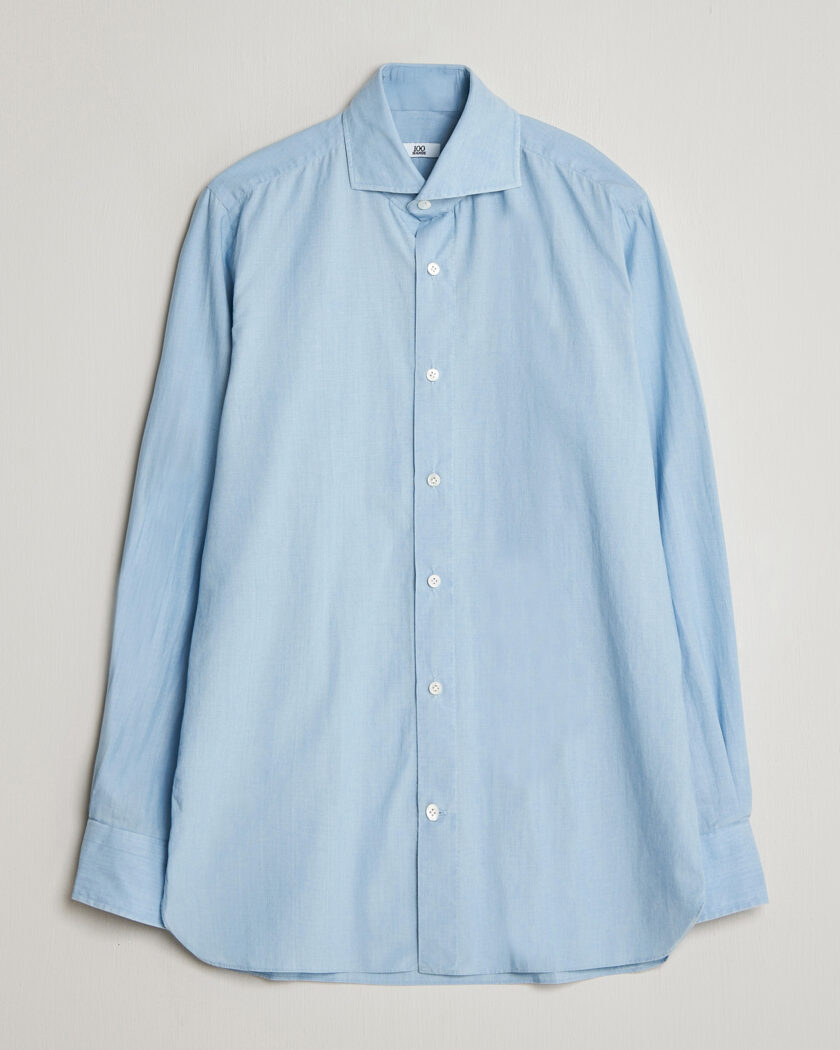 100Hands Light Cotton Voile Denim Shirt Blue – Bleu