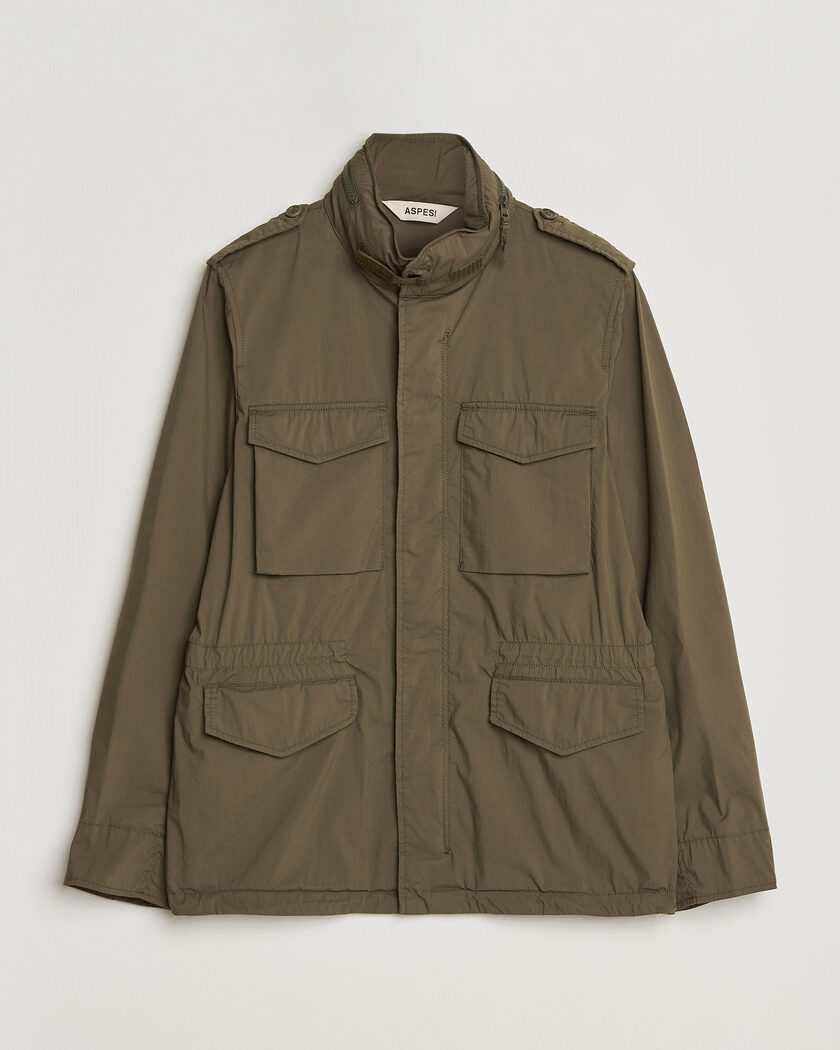 Aspesi Lightweight Cotton Field Jacket Military – Vert