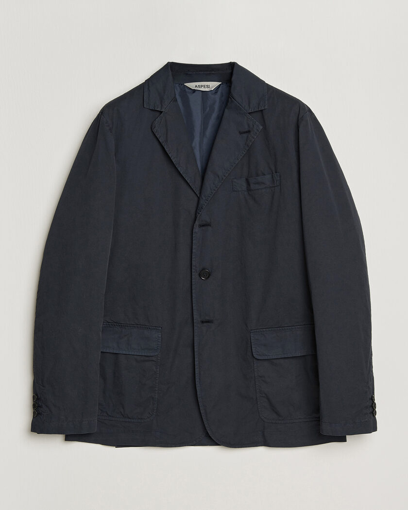 Aspesi Cotton Blazer Navy – Bleu