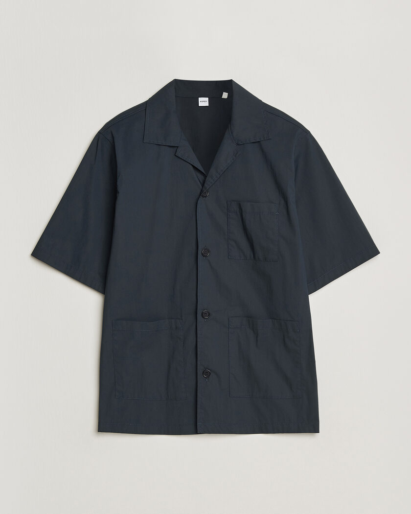 Aspesi Ago Short Sleeve Shirt Navy – Bleu
