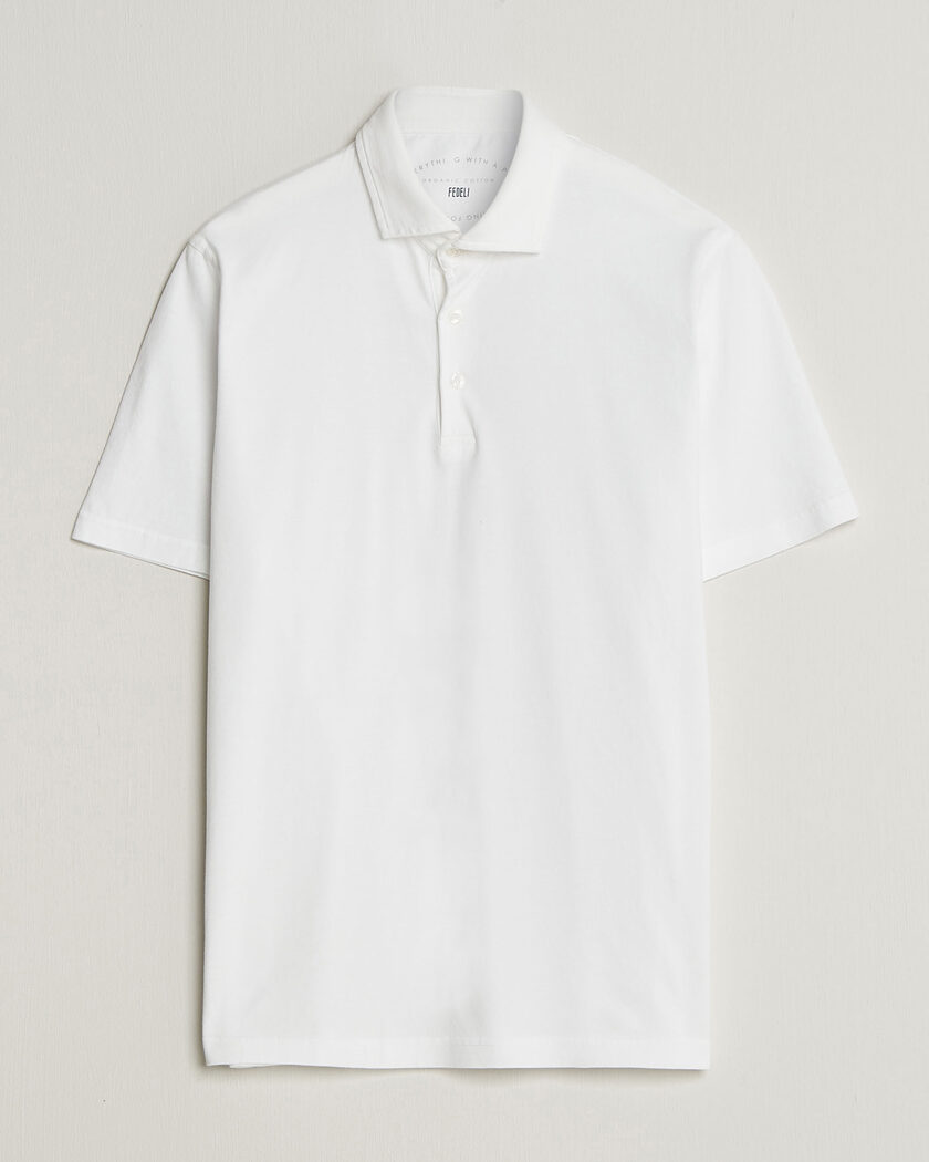 Fedeli Zero Organic Cotton Polo White – Blanc