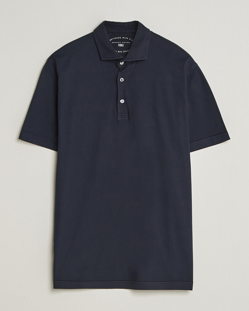 Fedeli Zero Organic Cotton Polo Navy – Bleu