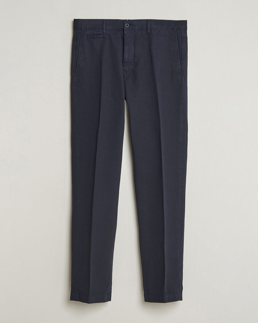 Incotex Regular Fit Cotton/Linen Slacks Navy – Bleu