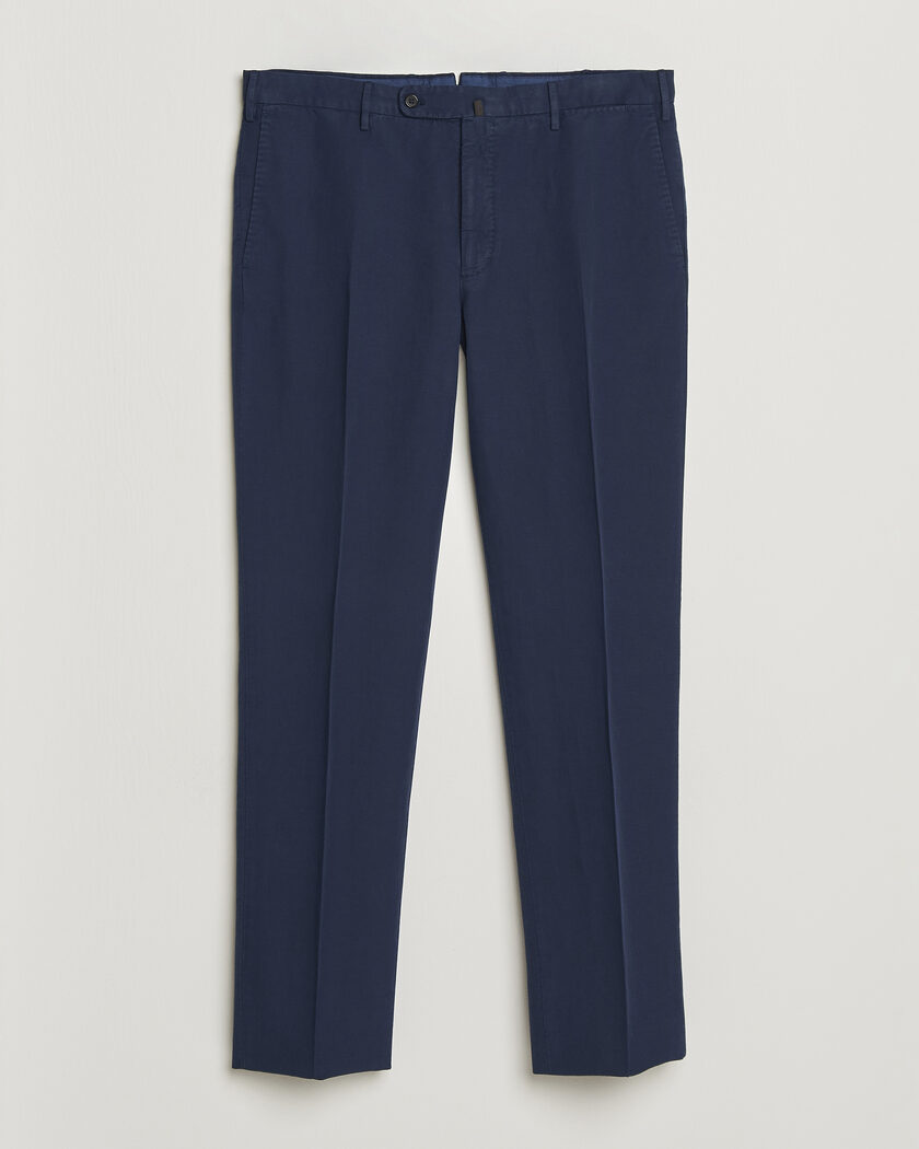 Incotex Regular Fit Chinolino Trousers Navy – Bleu