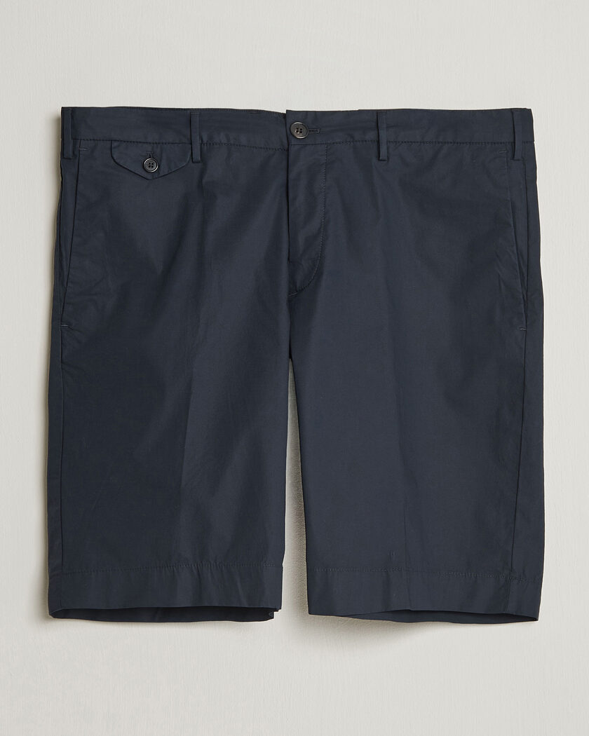 Incotex Cotton Poplin Shorts Navy – Bleu