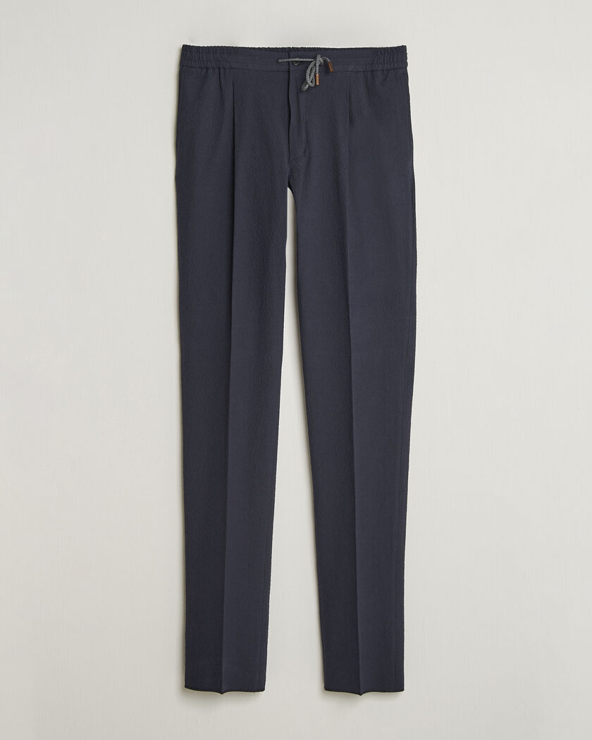 Incotex Tapered Fit Seersucker Pants Navy – Bleu