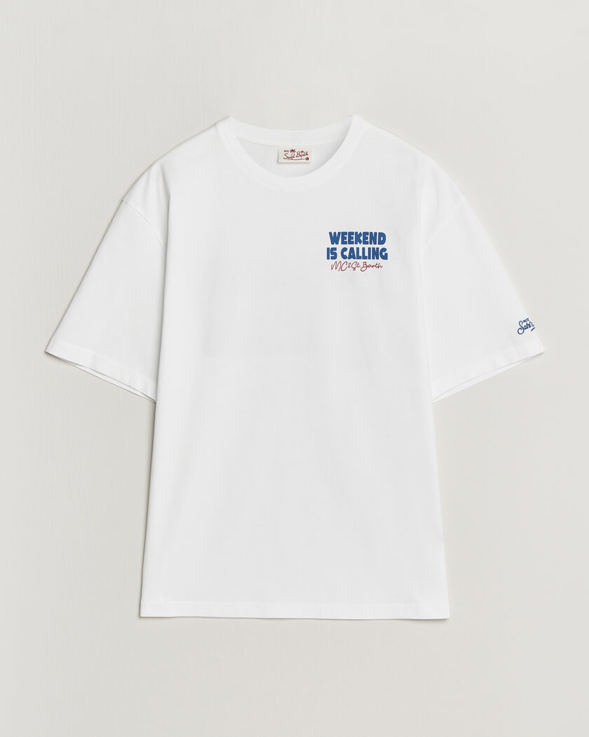 MC2 Saint Barth Back Printed Cotton T-Shirt Weekend Jet – Blanc