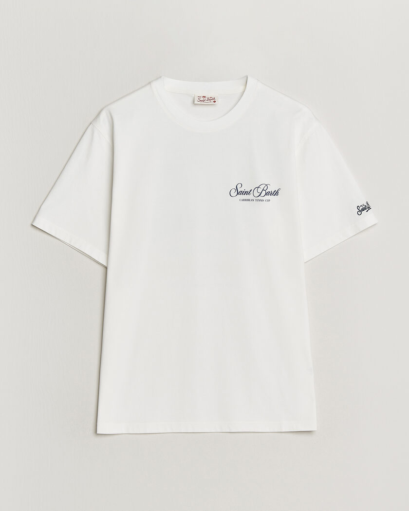  MC2 Saint Barth Back Printed Cotton T-Shirt Gustavia Cup – Blanc