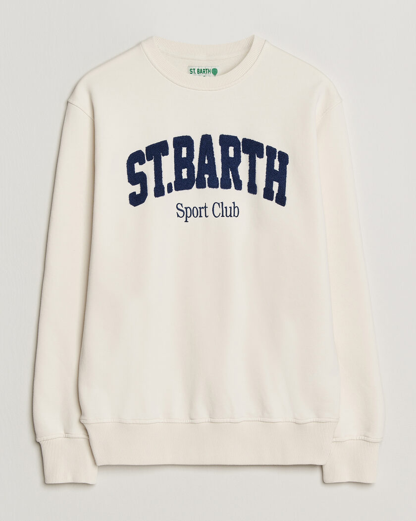 MC2 Saint Barth Terry Cotton Logo Sweatshirt Off White – Blanc
