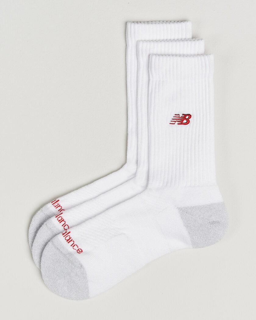 New Balance 3-Pack Active Premium Crew Socks White – Blanc