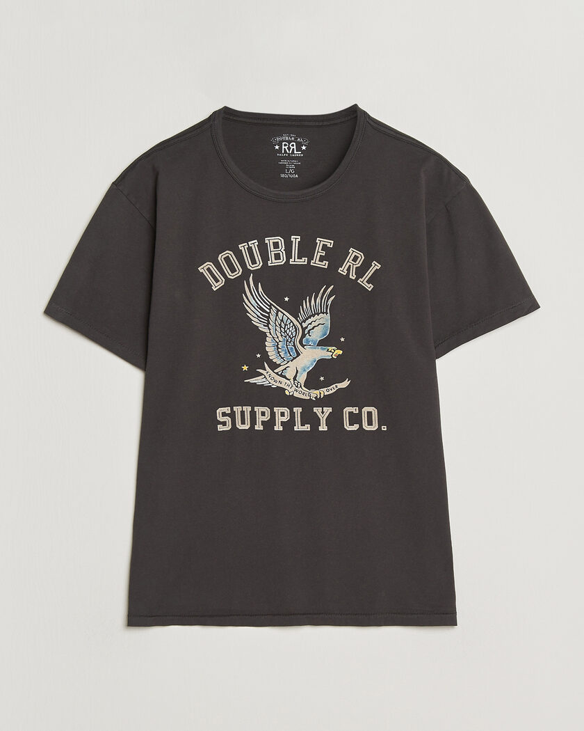 RRL Eagle Print Tee Faded Black – Noir