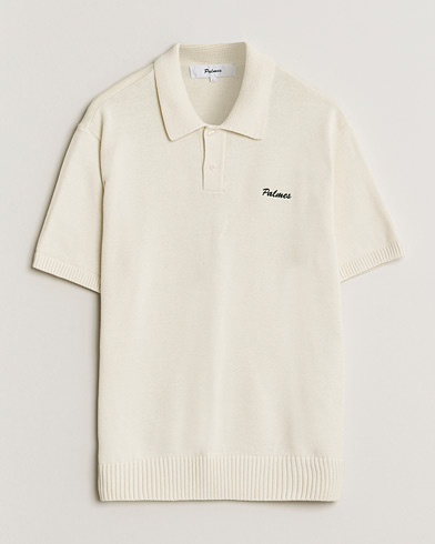 Palmes Cotton Knit Polo Off White – Blanc