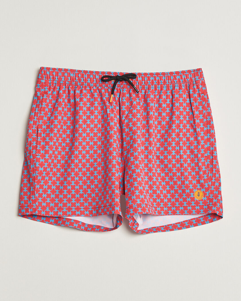 Save The Duck Printed Drawstring Swimshorts Geometrical Flowers – Rouge