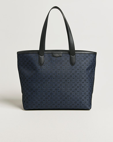 Smythson Canvas Stamp Tote Navy – Bleu
