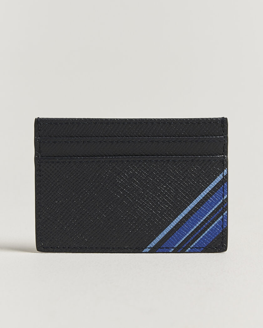 Smythson Panama Flat Cardholder  Navy – Bleu