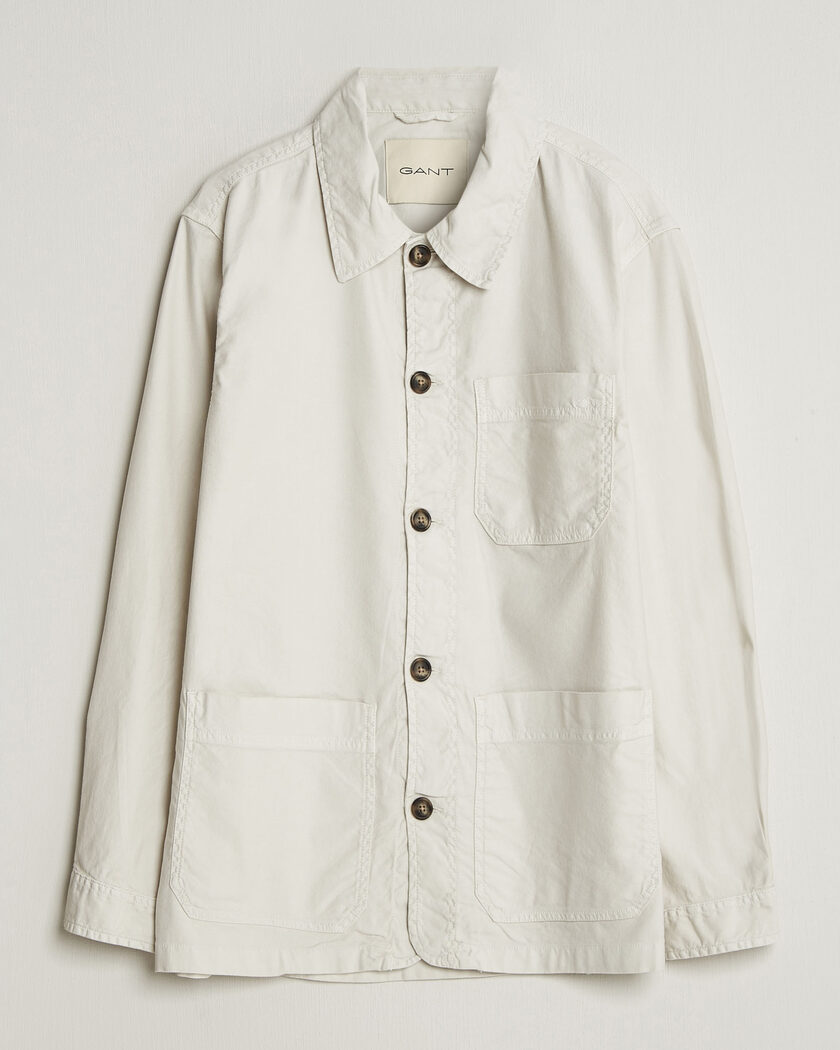 GANT Regular Fit Cotton/Linen Overshirt Sand – Beige