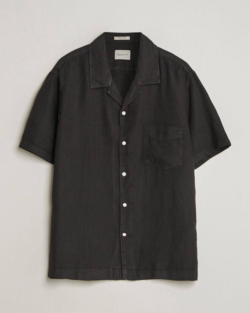 Gant Regular Fit Garment Dyed Resort Shirt Black – Noir