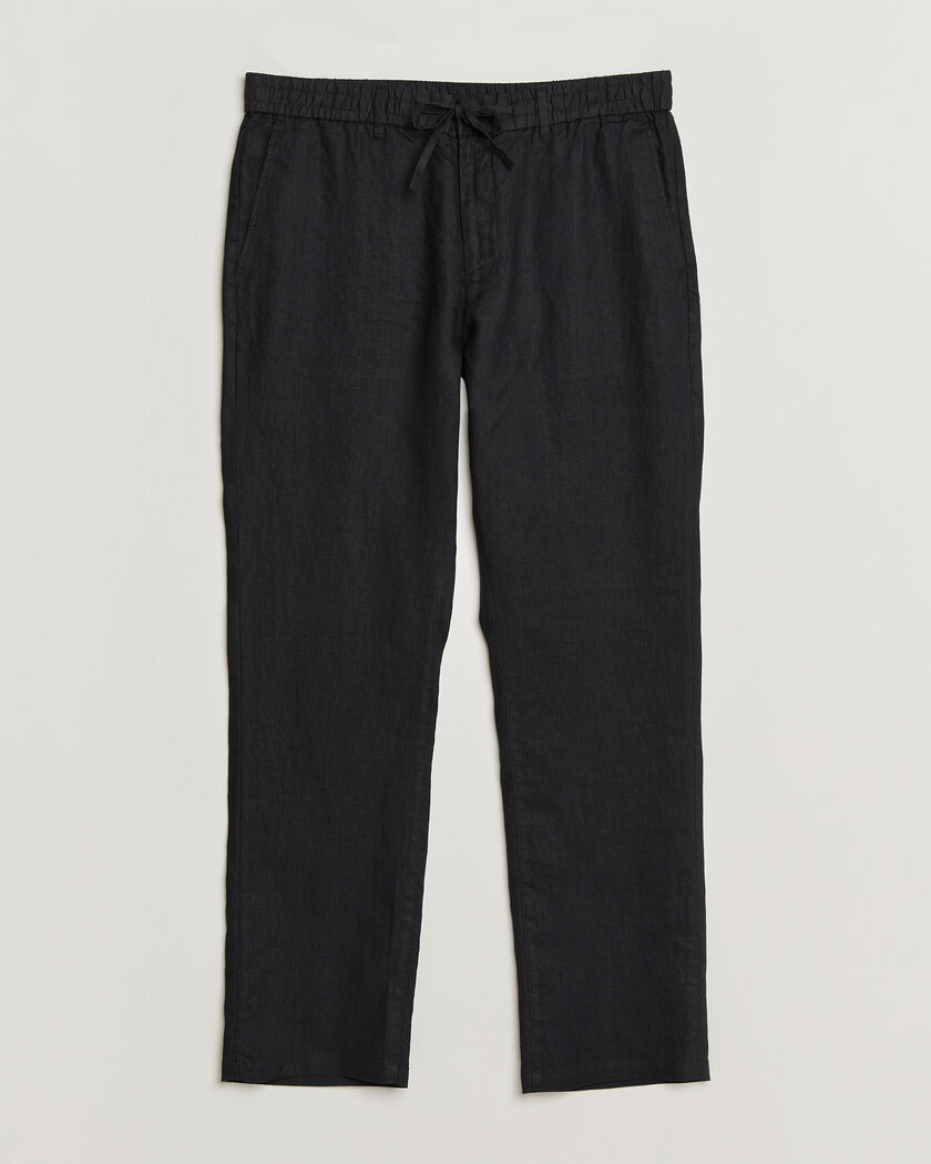 Gant Regular Fit Linen Drawstring Pants Black – Noir