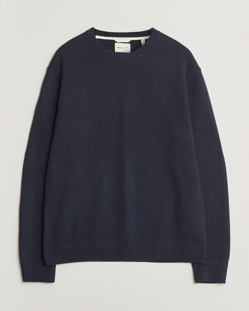 Gant Cotton/Cashmere Knitted Sweater Evening Blue – Bleu