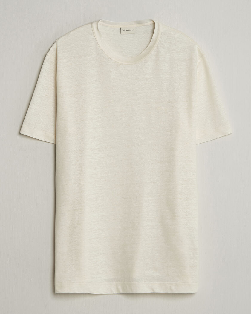 GANT Linen T-Shirt Creamed White – Blanc