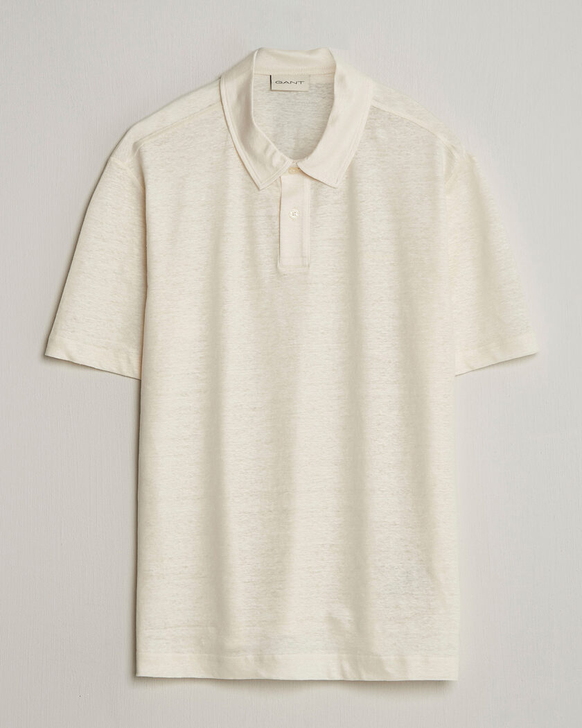 GANT Linen Polo Creamed White – Blanc