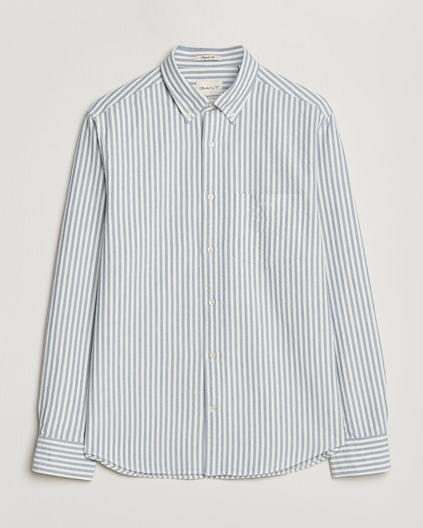 GANT Regular Fit Textured Striped Shirt Vintage Blue – Bleu
