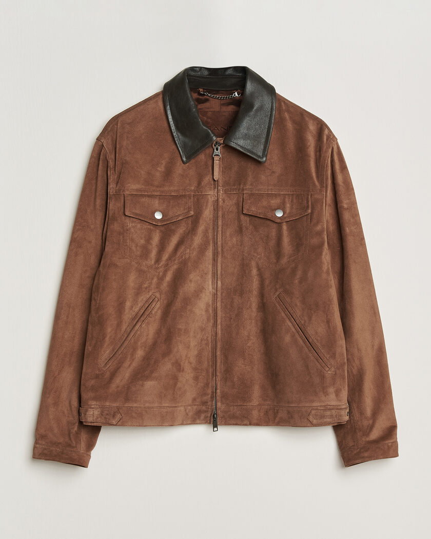 GANT Suede Jacket Mahogany Brown – Marron