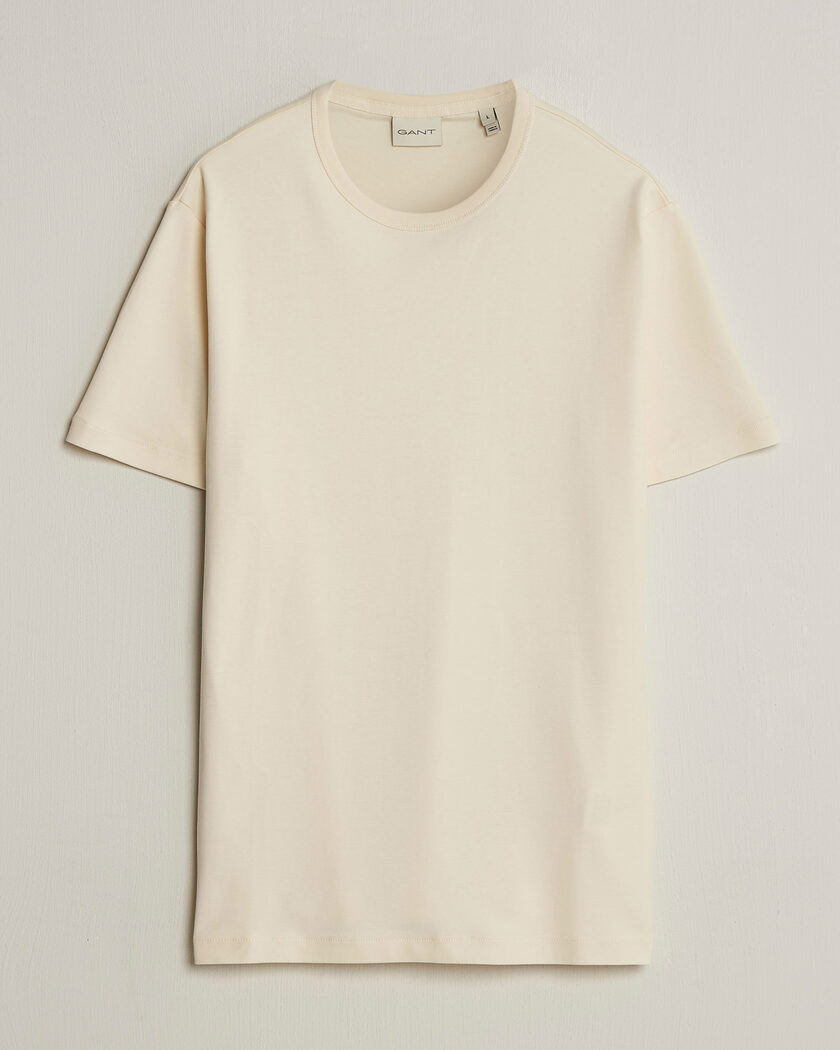 GANT Interlock Crew Neck T-Shirt Creamed White – Blanc
