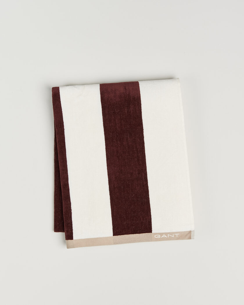 Gant Striped Beach Towel Fresh Soil – Marron