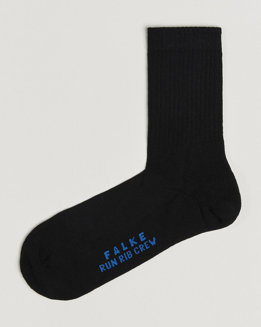 Falke Run Rib Crew Sock Black – Noir