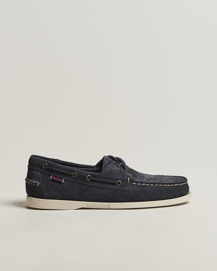 Sebago Docksides Suede Boat Shoe Blue Navy – Bleu