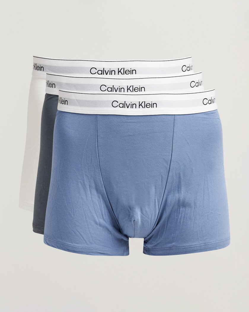 Calvin Klein 3-Pack Icon Cotton Stretch Relaxed Trunk Grey/Blue/White – Multicolore
