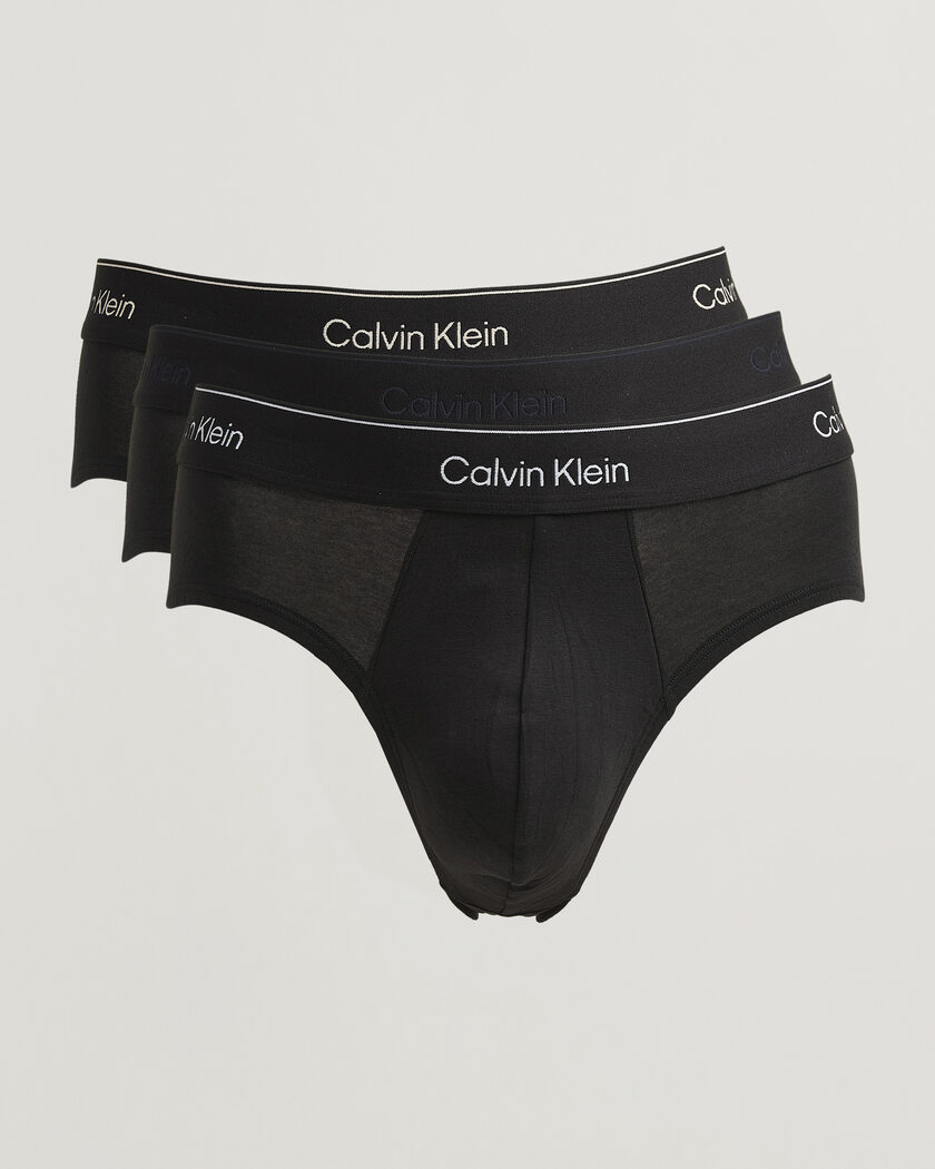 Calvin Klein 3-Pack Icon Cotton Stretch Hip Brief Black – Noir