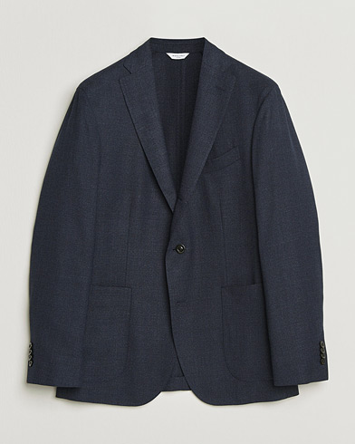 Boglioli K Jacket Wool Hopsack Blazer Dark Blue – Bleu