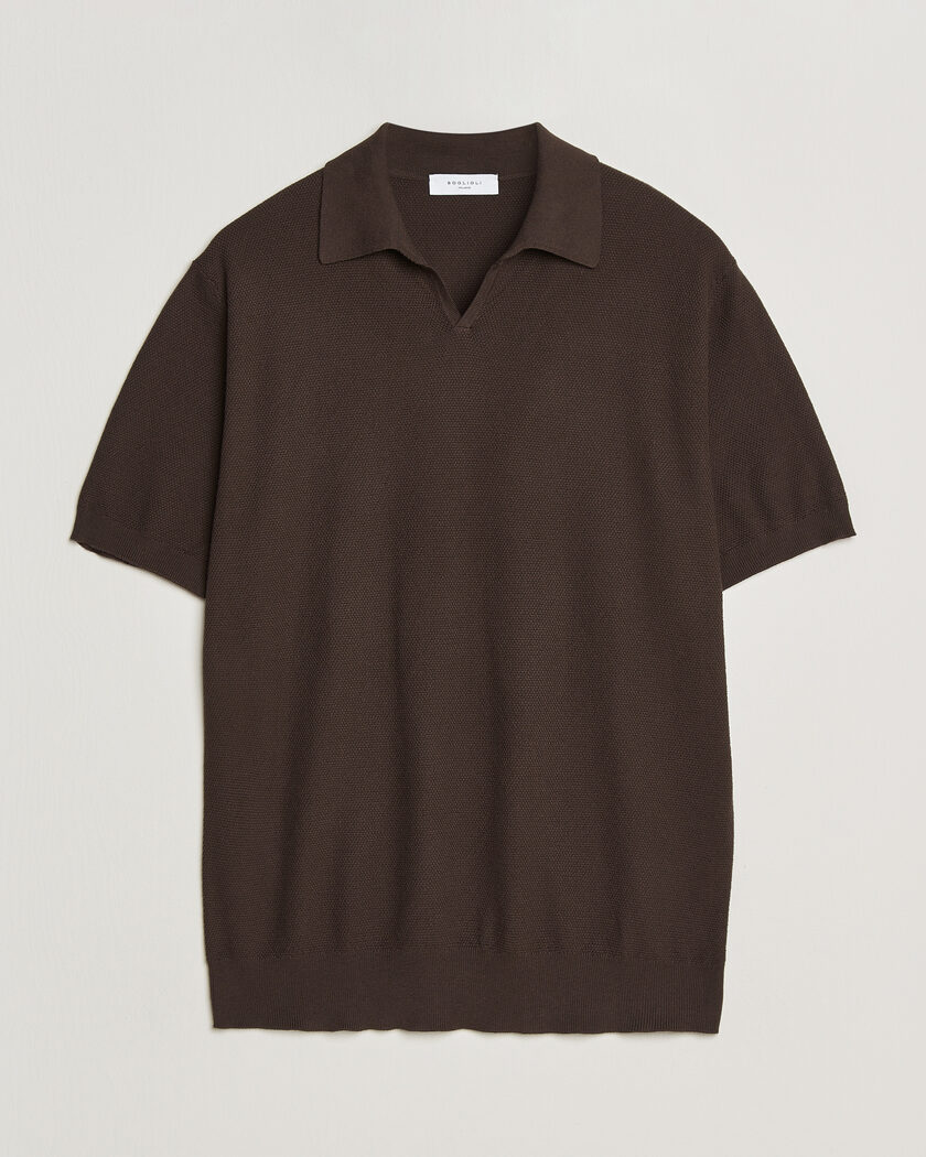 Boglioli Short Sleeve Polo Piquet Brown – Marron