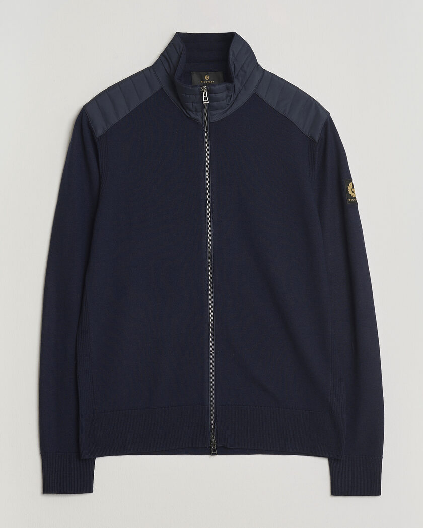 Belstaff Kelby Knitted Full Zip Dark Ink – Bleu