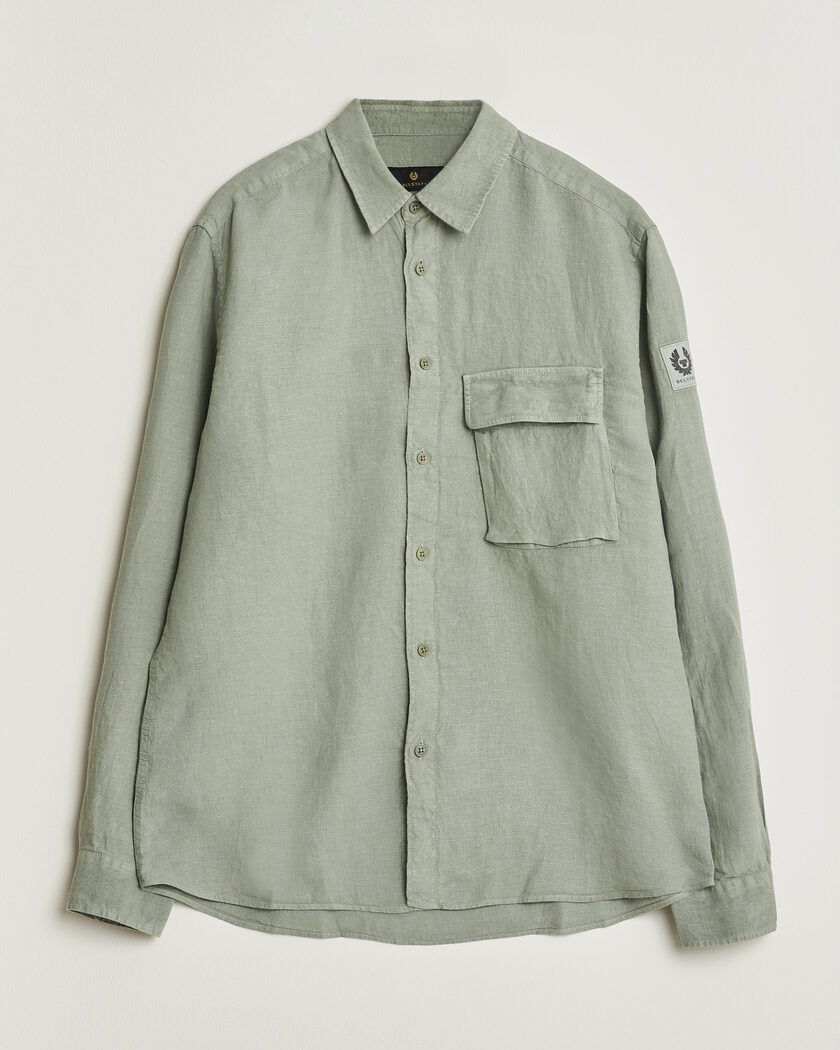 Belstaff Scale Linen Shirt Lichen – Vert