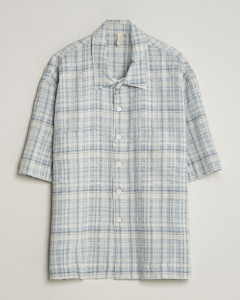 Sunflower Adam Short Sleeve Shirt Light Blue Check – Bleu