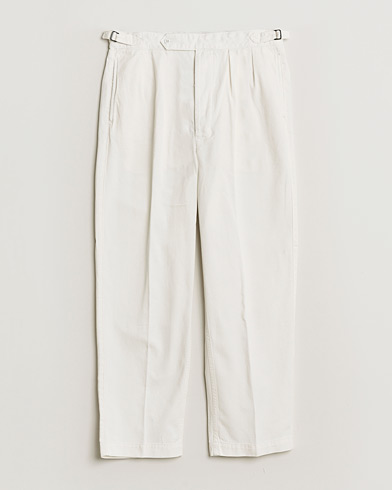 Polo Ralph Lauren Pleated Cotton Twill Chinos Deckwash White – Blanc