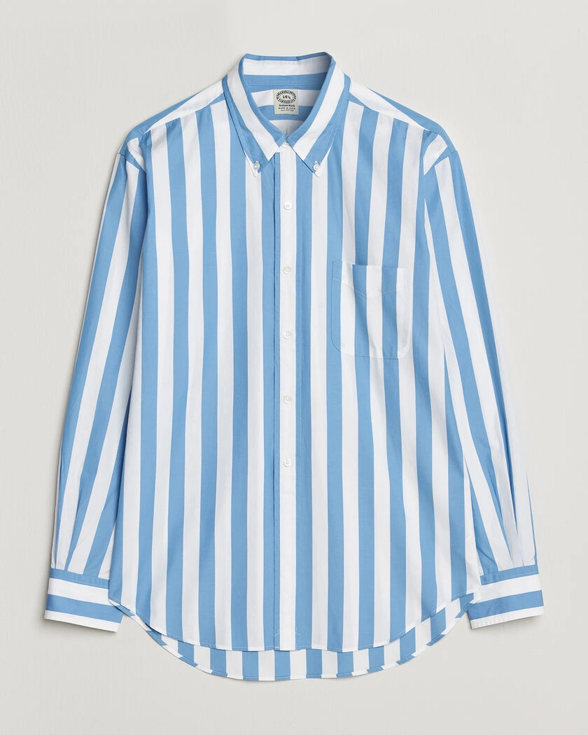 Kamakura Shirts Vintage Ivy Button Down Shirt Bold Blue Stripe – Bleu