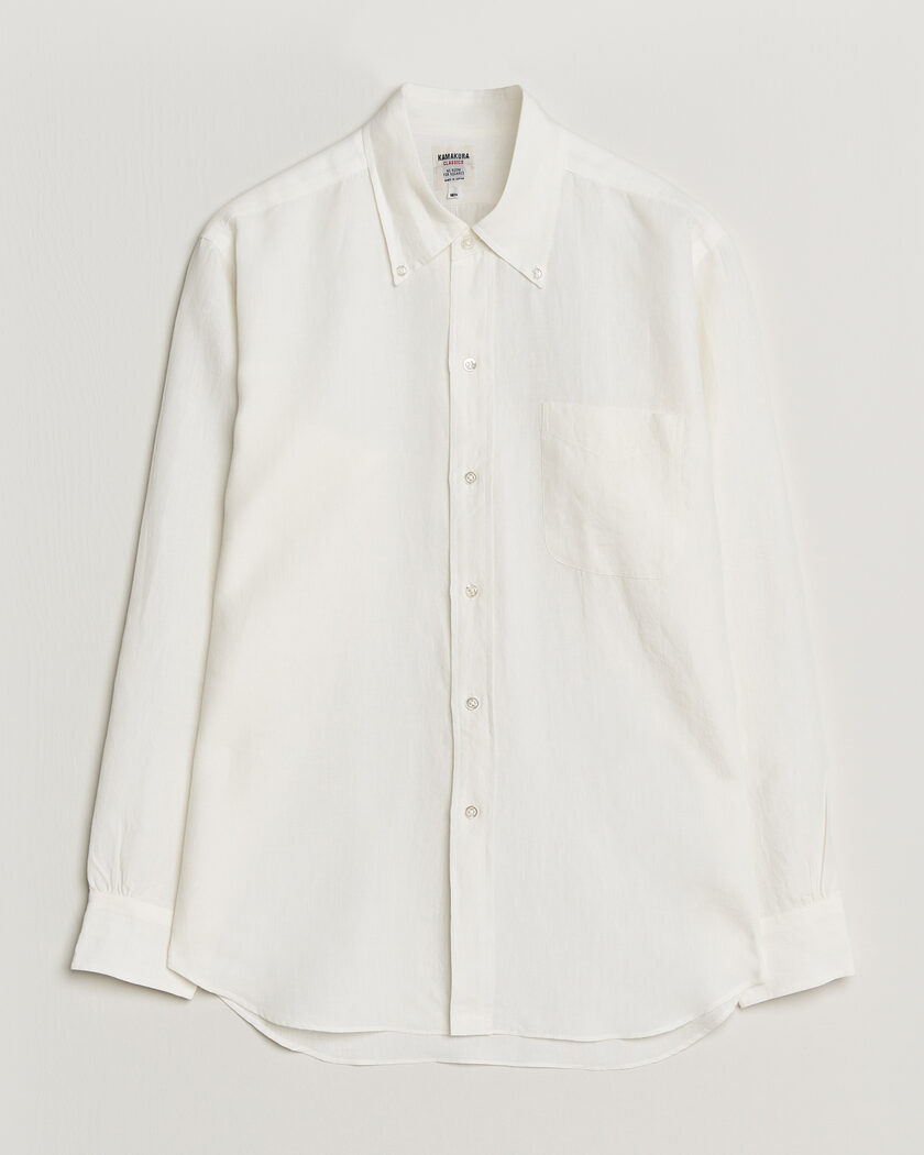 Kamakura Shirts Linen Ametora Shirt White – Blanc
