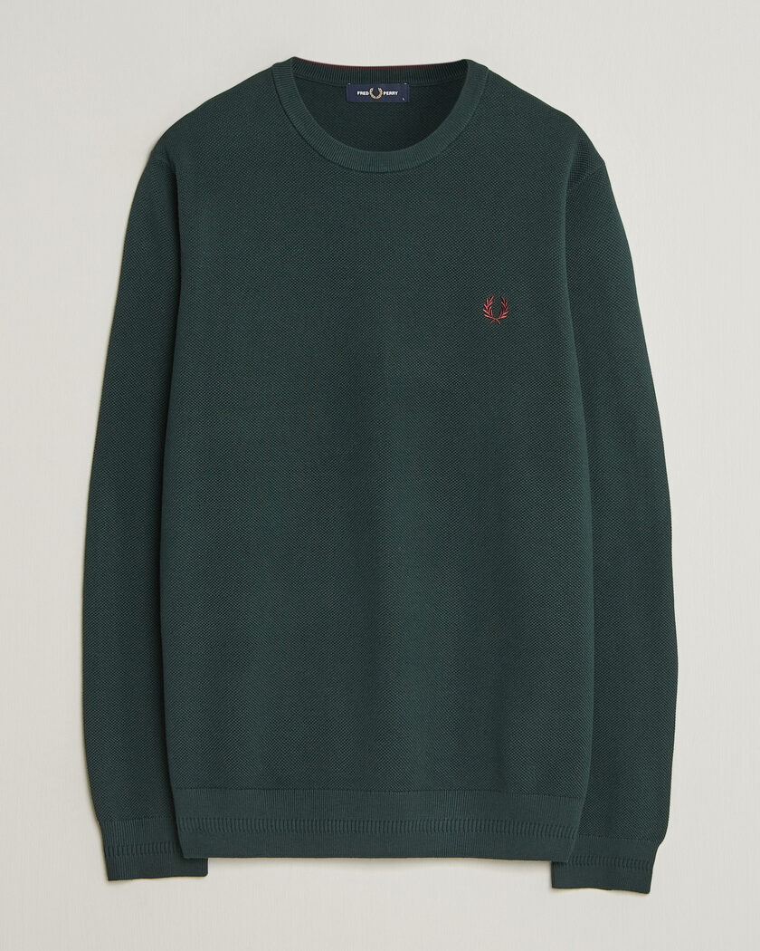 Fred Perry Piqué Stitched Sweater Grassroots Green – Vert