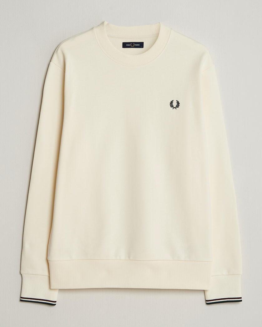Fred Perry Crew Neck Sweatshirt Ecru – Blanc