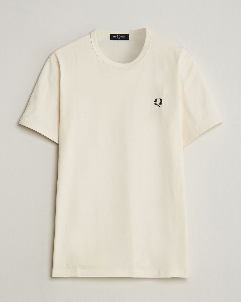Fred Perry Ringer T-Shirt Ecru – Blanc