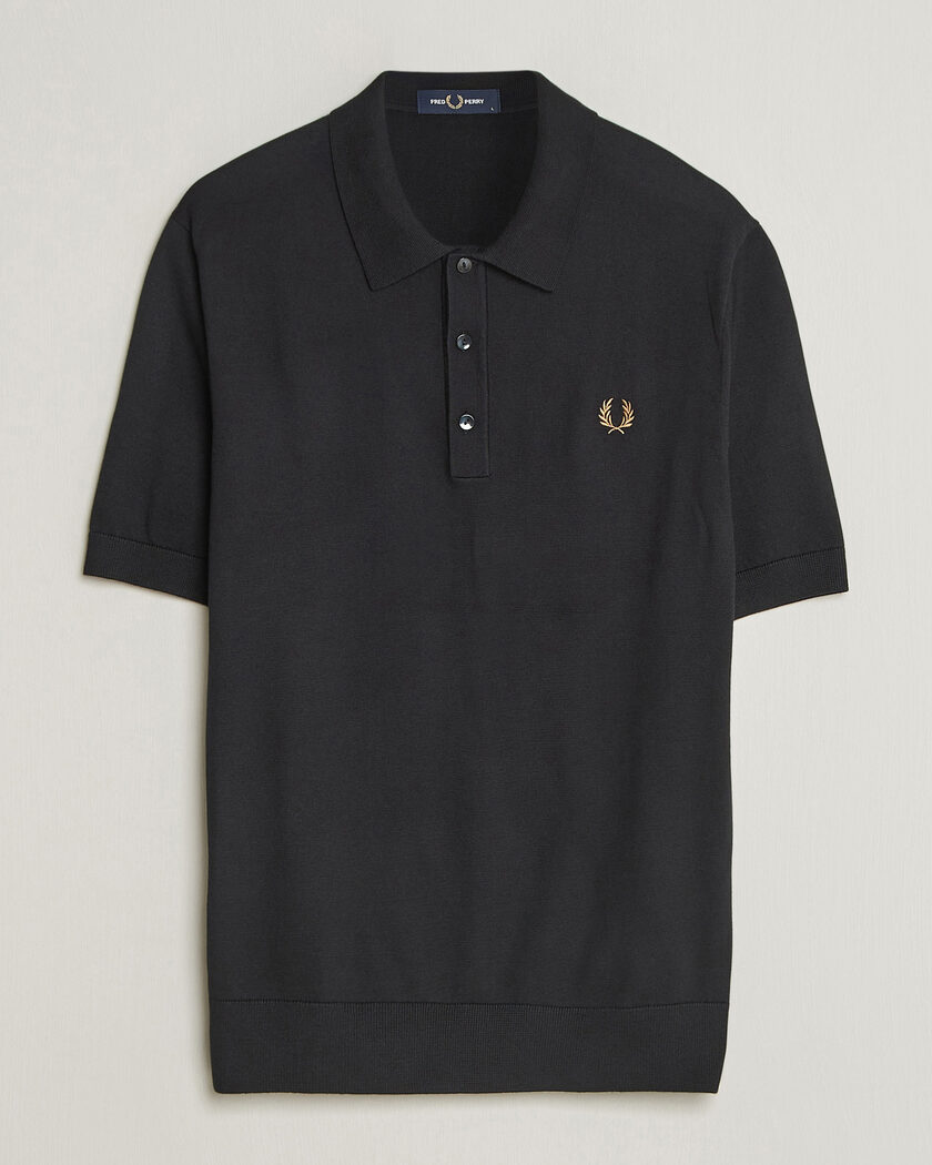  Fred Perry Cotton Knitted Polo Black – Noir