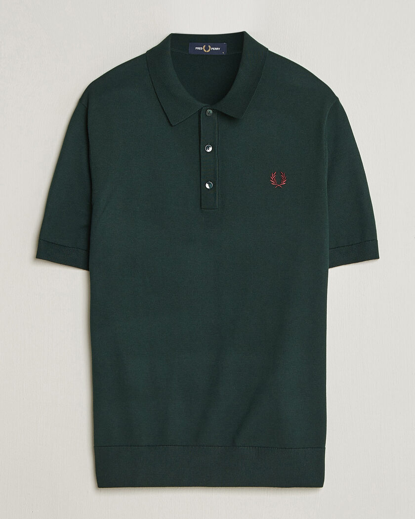 Fred Perry Cotton Knitted Polo Grassroots Green – Vert