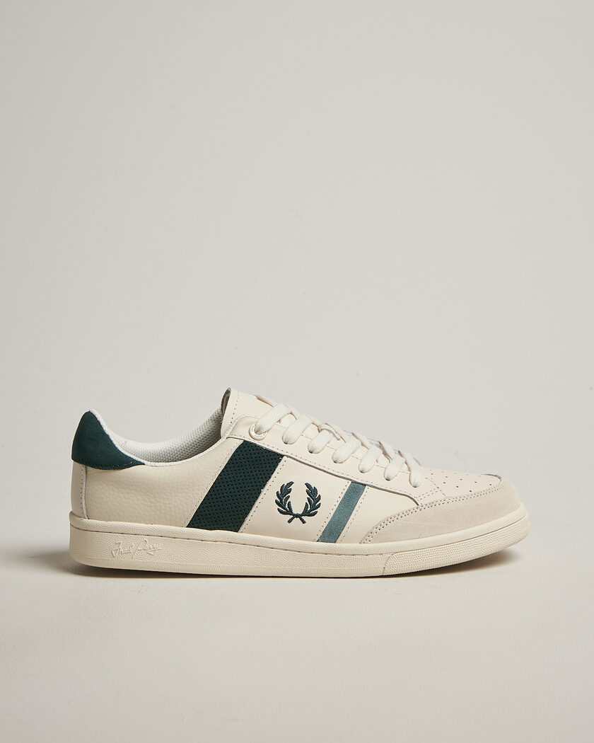Fred Perry B725 Leather/Suede Sneaker Ecru – Blanc