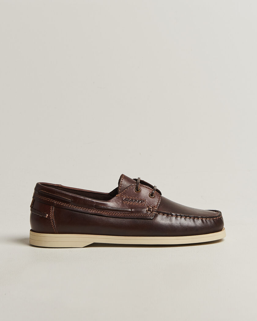 GANT Yardport Leather Boat Shoe Brown – Marron
