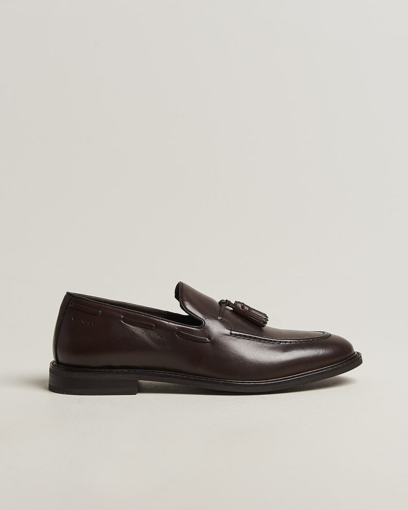 GANT Lozham Leather Tassle Loafer Dark Brown – Marron