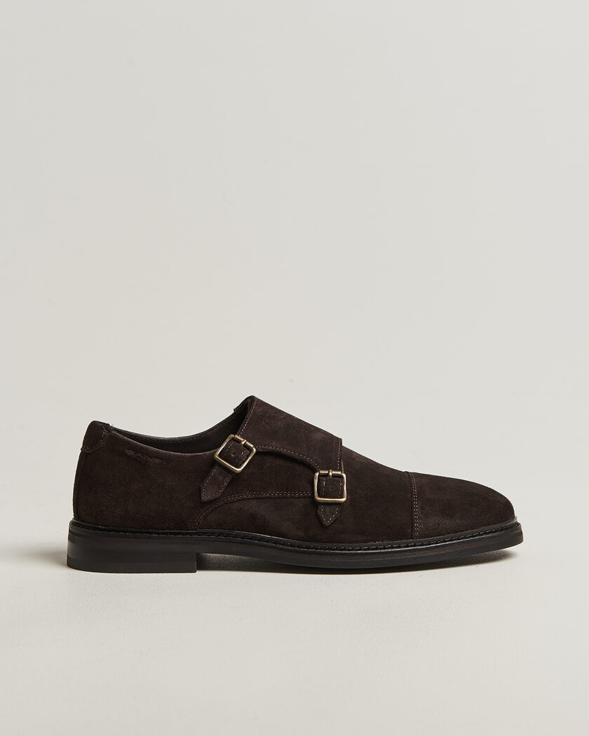 GANT Bidford Suede Double Monkstrap Dark Brown – Marron